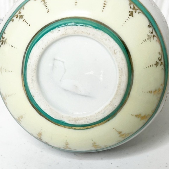 Antique Porcelain Ewer Handpainted Floral‎ Design Gold Gilding & Beading - Picture 11 of 11